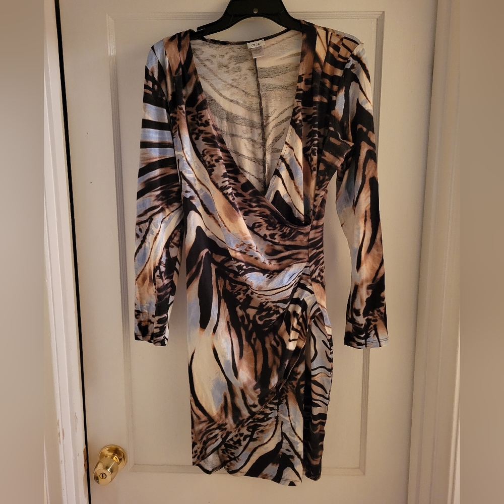 Cache Womens Size Large Multicolored Animal Print Dress